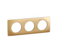 LEGRAND - Placa Céliane - Placa de acabado para enchufes e interruptores Céliane - 3 posiciones - Latón satinado