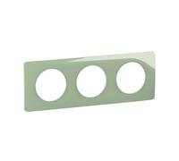 LEGRAND - Placa Céliane - Placa de acabado para enchufes e interruptores Céliane - 3 posiciones - Verde celadón