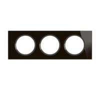 LEGRAND - Placa Céliane - Placa de acabado para enchufes e interruptores Céliane - 3 postes - Cristal ónix negro
