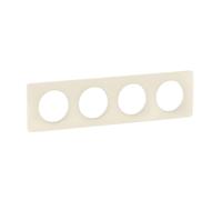 LEGRAND - Placa Céliane - Placa de acabado para enchufes e interruptores Céliane - 4 posiciones - Blanco almendra
