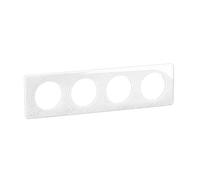 LEGRAND - Placa Céliane - Placa de acabado para enchufes e interruptores Céliane - 4 posiciones - Blanco relieve