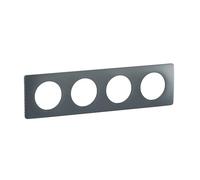 LEGRAND - Placa Céliane - Placa de acabado para enchufes e interruptores Céliane - 4 posiciones - Gris ceniza