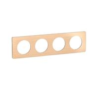LEGRAND - Placa Céliane - Placa de acabado para enchufes e interruptores Céliane - 4 posiciones - Haya