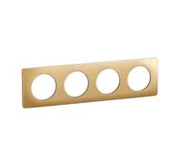 LEGRAND - Placa Céliane - Placa de acabado para enchufes e interruptores Céliane - 4 posiciones - Latón satinado