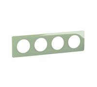 LEGRAND - Placa Céliane - Placa de acabado para enchufes e interruptores Céliane - 4 posiciones - Verde celadón