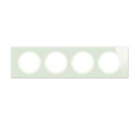 LEGRAND - Placa Céliane - Placa de acabado para enchufes e interruptores Céliane - 4 postes - Vidrio opal blanco