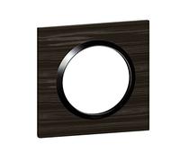 Legrand - Placa de acabado Dooxie de 1 estación en acabado madera de ébano