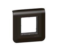 Legrand - Placa Mosaic con soporte de tornillo para 2 módulos - negro mate