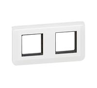 Legrand - Placa Mosaic con soporte para 2 x 2 módulos de montaje horizontal - blanco