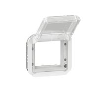 LEGRAND, Plexo 069695L - Adaptador de mosaico con tapa abatible transparente, color blanco