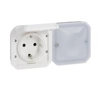 LEGRAND, Plexo 069887L New Connected - Toma de corriente para ambientes húmedos (IP44 - IK07, resistente al polvo y a la suciedad, 16 A, 3680 W), color blanco