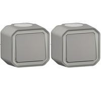 Legrand Plexo 10 A - Interruptor impermeable (10 A), color gris (Paquete de 2)