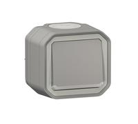 Legrand Plexo 10A - Pulsador luminoso impermeable con indicador para montaje en color gris
