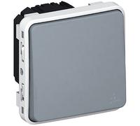 Legrand Plexo LEG69928 - Interruptor pulsador luminoso de empotrar, color gris