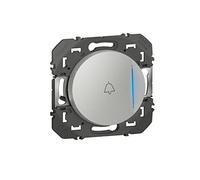 Legrand - Pulsador 6A con marca de campana de dial Dooxie - Aluminio