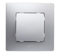 LEGRAND Pulsador de Pared 6A, Gama Niloé Monobloc, Mecanismo Completo con Marco, Aluminio, 396481