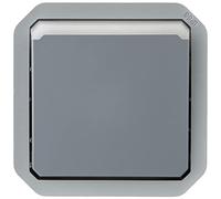 Legrand - Pulsador luminoso impermeable Plexo 10A para equipar una caja o placa soporte acabado gris