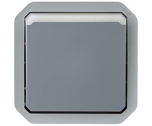 Legrand - Pulsador luminoso impermeable Plexo 10A para equipar una caja o placa soporte acabado gris