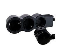 Legrand Regleta de enchufes 694568 – 3 tomas 2P+T, cable 5 m, negro/gris oscuro