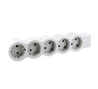 LEGRAND Regleta de enchufes, Base múltiple con 5 Tomas de Corriente 2P+T, sin Cable, Color Blanco/Gris Claro 694577