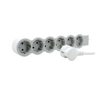 LEGRAND Regleta de enchufes, Base múltiple con 6 Tomas de Corriente 2P+T, Cable 5m, Color Negro/Gris Oscuro 694572