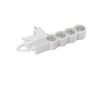 LEGRAND Regleta de enchufes, Base múltiple con Interruptor, con 4 Tomas 2P+T, Cable 1,5m, Blanco y Gris Claro 694420
