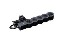 LEGRAND Regleta de enchufes, Base múltiple con Interruptor, con 5 Tomas 2P+T, Cable 3m, Negro y Gris Oscuro 694439