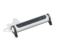 LEGRAND Regleta de enchufes, Base múltiple Premium con 3 Tomas 2P+T y USB C+C, Giratoria, Interruptor, Cable 1,5m, Blanco y Gris Oscuro 694440
