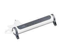 LEGRAND Regleta de enchufes, Base múltiple Premium con 3 Tomas 2P+T y USB C+C, protección SPD, Giratoria, Interruptor, Cable 1,5m, Blanco y Gris Oscuro 694428