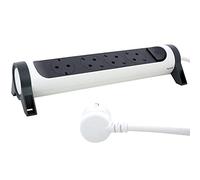 Legrand - Regleta de enchufes 694529 con interruptor, 4 tomas, cable 1,5 m Blanco/Gris oscuro