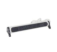 LEGRAND Regleta de enchufes con protección contra sobretensión, con Interruptor, Base múltiple con 6 Tomas de Corriente, Cable de 1,5 m, Color Blanco/Gris Oscuro 694509