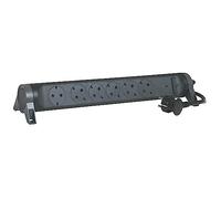 LEGRAND Regleta de enchufes con protección contra sobretensión, con Interruptor, Base múltiple con 6 Tomas de Corriente, Cable de 1,5 m, Color Negro/Gris Oscuro 694513