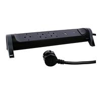 LEGRAND Regleta de enchufes con protección contra sobretensión, USB Tipo A+C, con Interruptor, Base múltiple con 3 Tomas de Corriente, Cable de 1,5 m, Color Negro/Gris Oscuro 694512