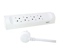 Legrand Regleta de enchufes en ángulo 694501 – 4 tomas, cable 1 m, Blanco