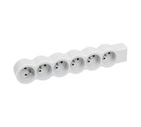 LEGRAND - Regleta de enchufes extraplanos para cablear, 6 Tomas con Tierra, sin Cable, sin Cables, sin Enchufe, Color Blanco y Gris Claro