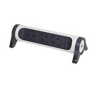 LEGRAND Regleta de enchufes giratoria con Interruptor, Base múltiple con 3 Tomas de Corriente 2P+T, sin Cable, Color Blanco/Gris Oscuro 694543
