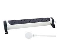 LEGRAND Regleta de enchufes giratoria con Interruptor, Base múltiple con 5 Tomas de Corriente 2P+T, Cable de 3 m, Color Blanco/Gris Oscuro 694538