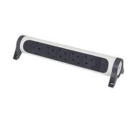 LEGRAND Regleta de enchufes giratoria con Interruptor, Base múltiple con 5 Tomas de Corriente 2P+T, sin Cable, Color Blanco/Gris Oscuro 694546