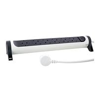 LEGRAND Regleta de enchufes giratoria con Interruptor, Base múltiple con 6 Tomas de Corriente 2P+T, Cable de 3 MTS, Color Blanco/Gris Oscuro 694539