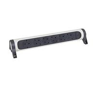 LEGRAND Regleta de enchufes giratoria con Interruptor, Base múltiple con 6 Tomas de Corriente 2P+T, sin Cable, Color Blanco/Gris Oscuro 694547