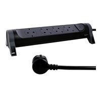 Base de enchufe múltiple Confort (Número de enchufes Schuko: 4 ud., Negro, Longitud del cable: 1,5 m)