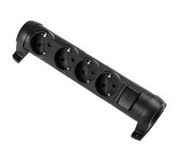 Legrand, Regleta enchufes 4 tomas, con interruptor, S/C, negro, fijable