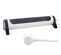 LEGRAND - Regleta giratoria con Interruptor de indicador LED, 4 Tomas de Superficie con Tierra, Cable de 1,5 m, Color Blanco y Gris Oscuro