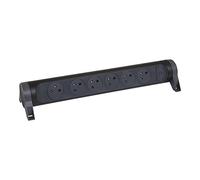 LEGRAND - Regleta giratoria con Interruptor de indicador LED, 6 Tomas de Superficie con Tierra, sin Cable, sin Enchufe, Color Negro y Gris Oscuro