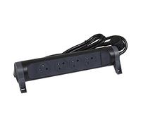 LEGRAND - Regleta giratoria con Interruptor LED - 4 Tomas de Superficie con Tierra - Cable 3 m - Negro y Gris Oscuro