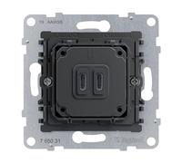 LEGRAND, Seano 765031 - Enchufe de Carga USB Tipo C+C Empotrable para Pared, Doble con Sistema de Entrega de Energía, Permite la Alimentación de Dispositivos Multimedia, 30 W
