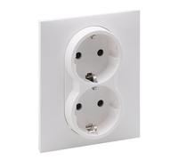 LEGRAND, SEANO 765125 - Enchufe de Pared de 2 enchufes con protección de contacto elevada, 16 A, 250 V, color blanco