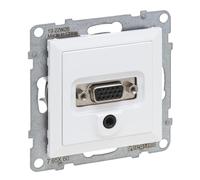 LEGRAND, Seano 765160 HD15 - Unidad de conexión + jack de 3 mm, incluye tapa, terminales de tornillo, color blanco