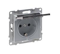 LEGRAND, SEANO 765223 - Toma de corriente con protección de contacto elevada y tapa abatible IP21, 16 A, 250 V, color aluminio lacado