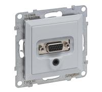 LEGRAND, Seano 765260 HD15 - Unidad de conexión + jack de 3 mm, incluye cubierta, terminales de tornillo, color aluminio